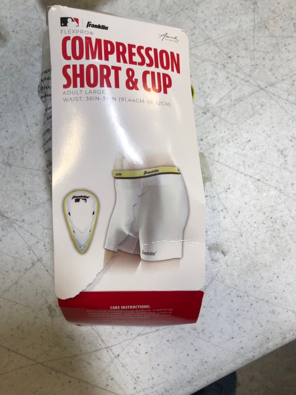 Photo 3 of Franklin Adult Large 36-38 White Compression Shorts And Cup High Impact
