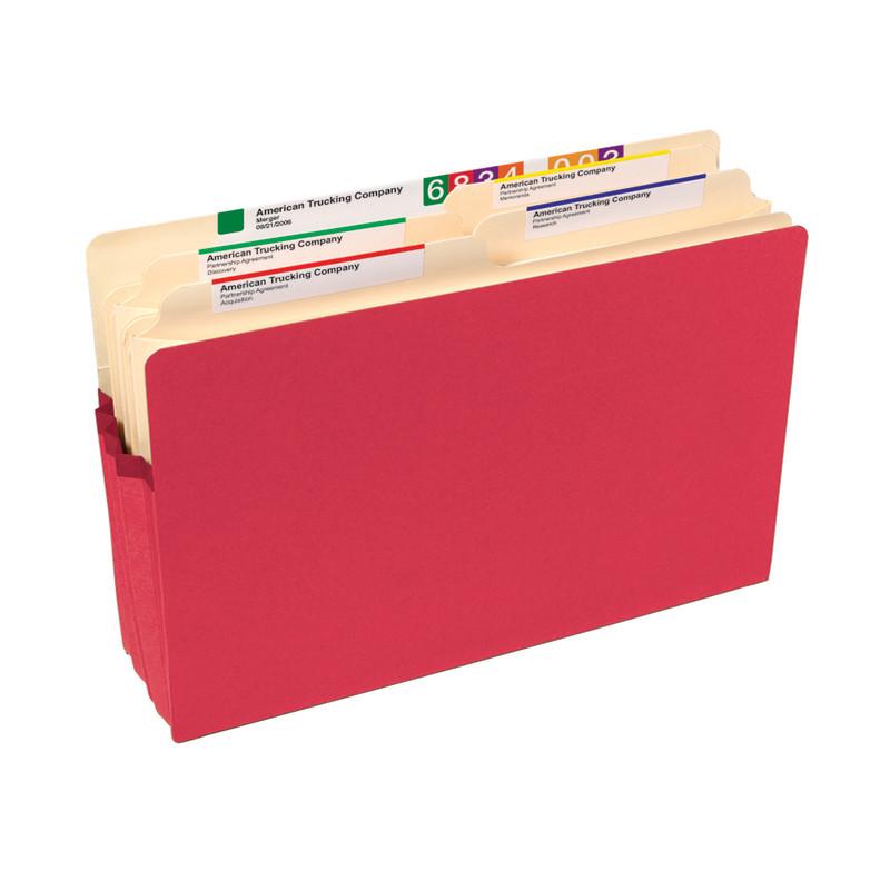 Photo 1 of Home › Smead File Pocket, Straight-Cut Tab, 5-1/4" Expansion, Legal Size, Red, 10 (74241)
 