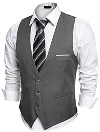 Photo 1 of Coofandy Men's V-Neck Sleeveless Slim Fit Jacket Casual Suit Vests
SIZE M