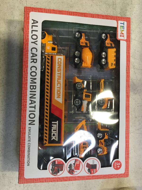 Photo 2 of TEMI Diecast Engineering Construction Vehicle Toy Set