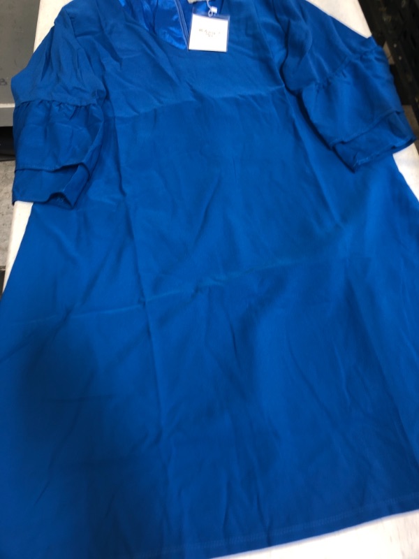 Photo 2 of BELONGSCI Women's Dress Sweet & Cute V-Neck Bell Sleeve Shift Dress Mini Dress
SIZE XL