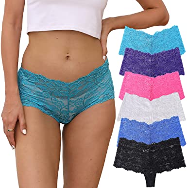 Photo 1 of Alyce Intimates Womens Lace Boyshort Panty, Pack of " 2  (COLORS WHITE AND TEAL)
SIZE 10 