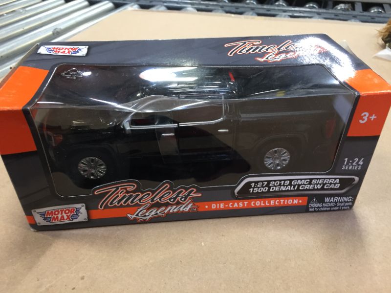 Photo 1 of Motor Max 2019 GMC Sierra 1500 Denali Crew Cab Pickup Truck, Black 79362BK - 1/27 Scale Diecast Model Toy Car
