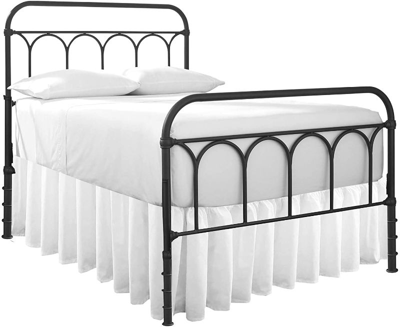 Photo 1 of Dust Ruffle with Split Corner Ruffled Gatherd Bed Skirt with Platform Three Sided Coverage - 16" Drop 100% Microfiber Soft,Sheen & Luxurious Look - Bed Skirts (White -Queen)
