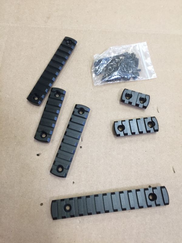 Photo 2 of 6 PC Set M-Lok Picatinny Weaver Rail Section Black Aluminum