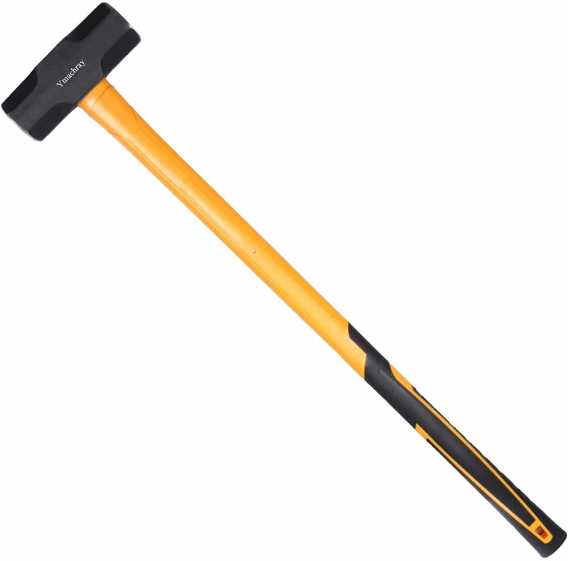 Photo 1 of 10 LB Sledge Hammer with Heavy Duty Construction, 35-Inch Fiberglass Handle, Overstrike Protection, Textured Grip
