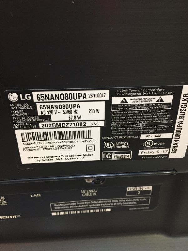 Photo 11 of LG NanoCell 80 Series 65” Alexa built-in 4k Smart TV (3840 x 2160), 60Hz Refresh Rate, AI-Powered 4K Ultra HD (65NANO80UPA, 2021)
