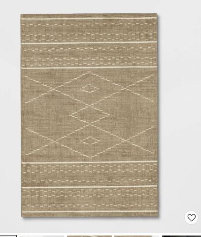 Photo 1 of 4'x5'5" Parkman Washable Border Diamond Rug Tan - Threshold
