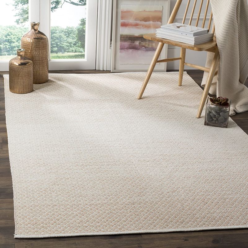 Photo 1 of Safavieh Montauk 8' X 10' Hand Woven Cotton Pile Rug In Ivory And Gray

