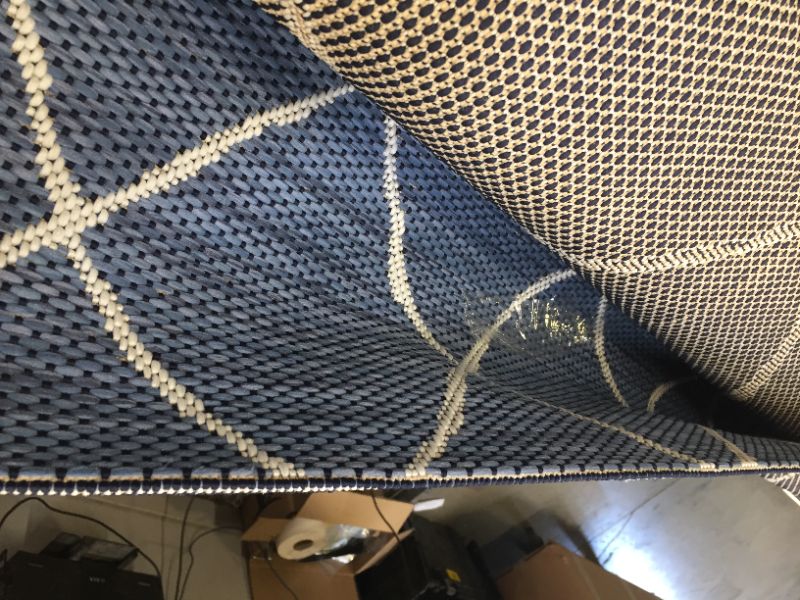 Photo 1 of 7.5' x 10' Spacedye Outdoor Rug Blue - Opalhouse
