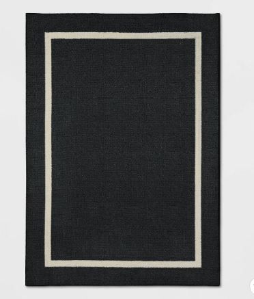 Photo 1 of 5'x7' Good Fashion Frame Border Rug Black - Room Essentials
