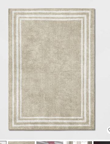 Photo 1 of 5'x7' Tetra Border Rug Tan/Ivory - Threshold
