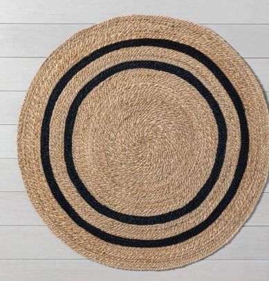 Photo 1 of 5' Round Jute Stripe Rug Charcoal - Hearth & Hand With Magnolia Free Ship
