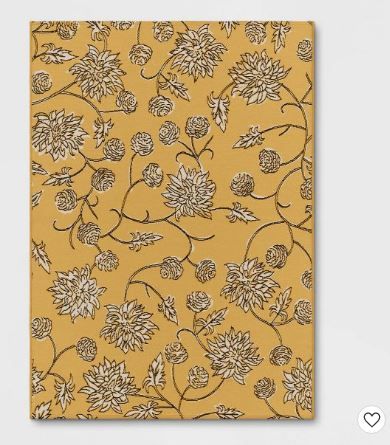 Photo 1 of 5' x 7' Dahlia Vine Outdoor Rug Yellow - Threshold
