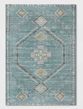 Photo 1 of 7' x 10' Sunset Moroccan Tapestry Outdoor Rug Teal - Opalhouse
