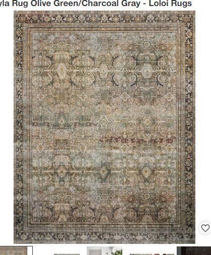 Photo 1 of 7'6"x9'6" Layla Rug Olive Green/Charcoal Gray - Loloi Rugs
