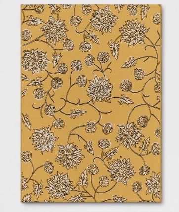 Photo 1 of 5' x 7' Dahlia Vine Outdoor Rug Yellow - Threshold
