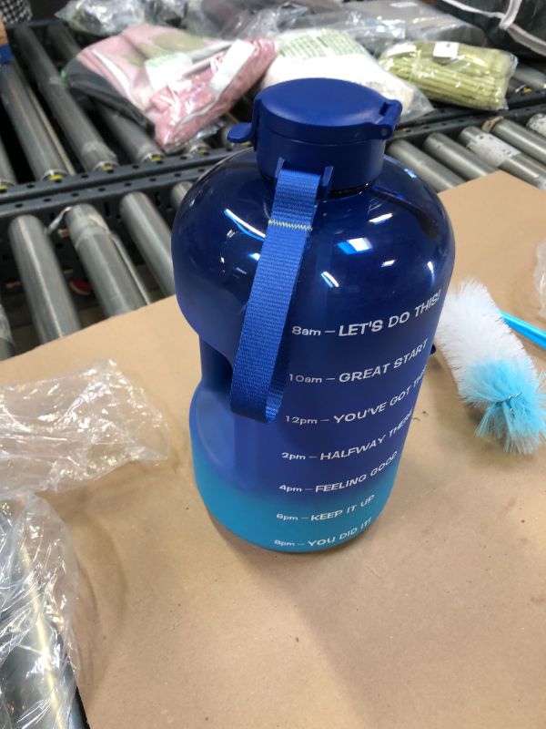 Photo 3 of AQUAFIT 1 Gallon Water Bottle with Straw Motivational Water Bottle Big Water Bottle with Straw One Gallon Water Bottle Water Jug 1 Gallon Water Jug with Time Marker Daily Bottle
