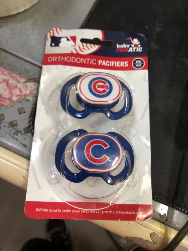 Photo 2 of MasterPieces MLB Chicago Cubs Pacifier 2 Pack Alternate, Team Colors, One Size
