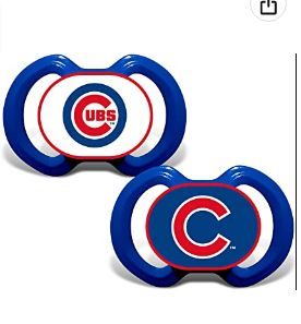 Photo 1 of MasterPieces MLB Chicago Cubs Pacifier 2 Pack Alternate, Team Colors, One Size
