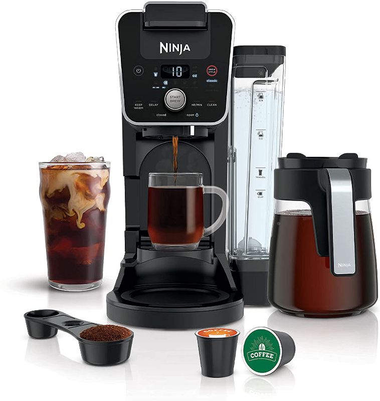 Photo 1 of Ninja CFP201 DualBrew System 12-Cup Coffee Maker, Single-Serve for Grounds & K-Cup Pod Compatible, 3 Brew Styles, 60-oz. Water Reservoir & Carafe, Black
