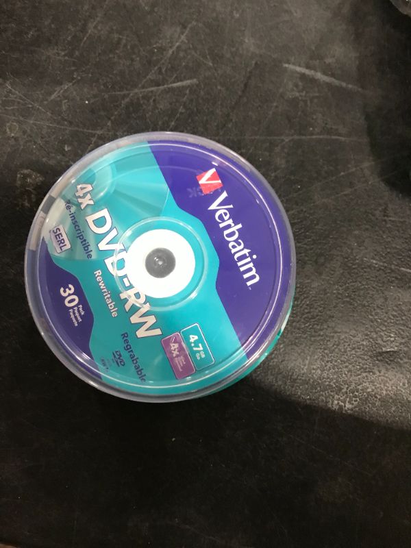 Photo 2 of DVD-RW 4.7GB 4X with Branded Surface - 30pk Spindle
