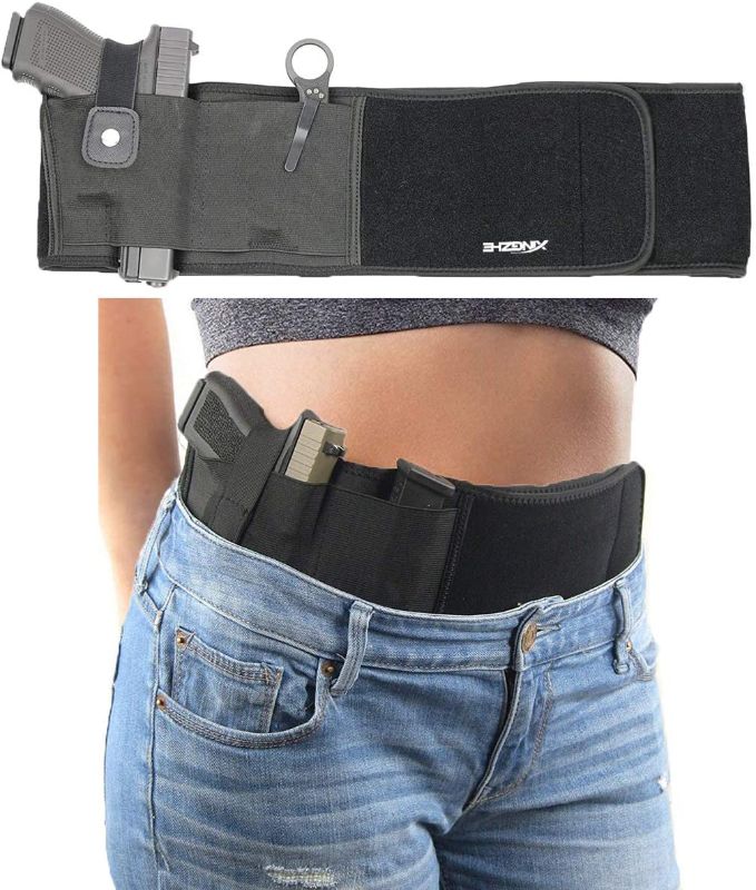 Photo 1 of XINGZHE Belly Band Holster - Quick Draw Gun Holster - Neoprene Waist Band Concealed Pistol Carrying System - Elastic Hand Gun Holder for Gun S& W&Shield, Glock 19, 42, 43, Ruger LCP for Men&Women
