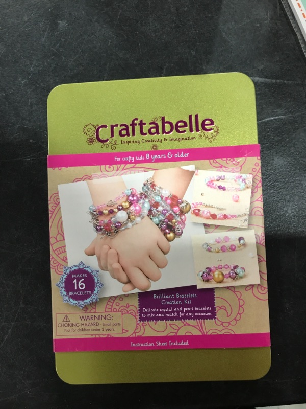 Photo 2 of Craftabelle – Brilliant Bracelets Creation Kit – Bracelet Making Kit – 492pc Jewelry Set with Crystal and Pearl Beads – Arts & Crafts for Kids Aged 8 Years + (CF2442Z)
