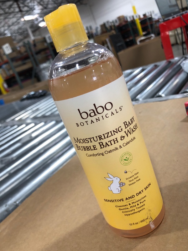 Photo 2 of Babo Botanicals Moisturizing Baby 2-in-1 Bubble Bath & Wash with Natural Oatmilk and Organic Calendula, Oatmilk & Calendula 15 Fl Oz Oatmilk Calendula
