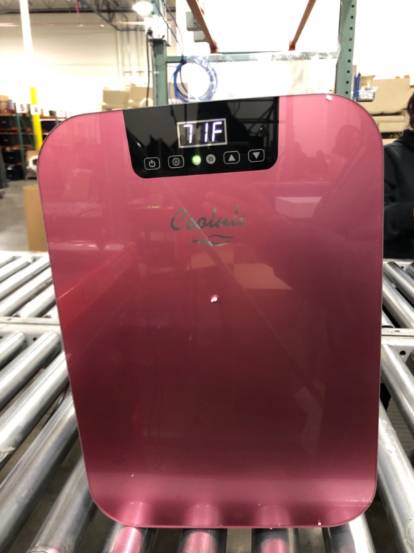 Photo 2 of Cooluli 20L Mini Fridge For Bedroom - Car, Office Desk & College Dorm Room - Glass Front & Digital Temperature Control - Small 12v Refrigerator for Food, Drinks, Skincare, Beauty & Breast Milk (Pink)
