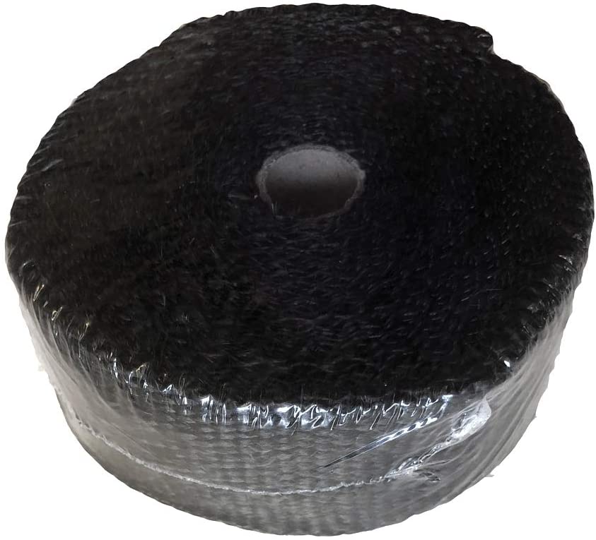 Photo 1 of 2" x 16' Black Exhaust Heat Wrap Roll for Motorcycle Fiberglass Heat Shield Tape with Stainless Ties
