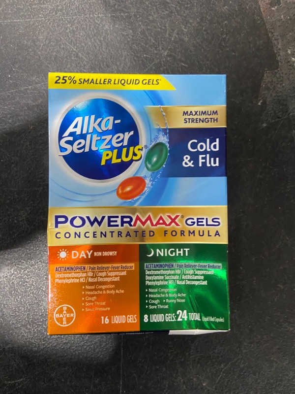 Photo 1 of Alka-Seltzer Plus PowerMax Day/Night Cold & Flu Relief Liquid Gels - 24ct

