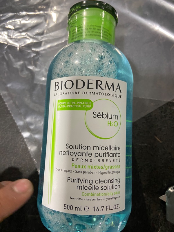 Photo 1 of  Bioderma Sébium H2O Purifying Micellar Cleansing Water and Makeup Removing Solution for Combination to Oily Skin - 16.7 fl.oz.
