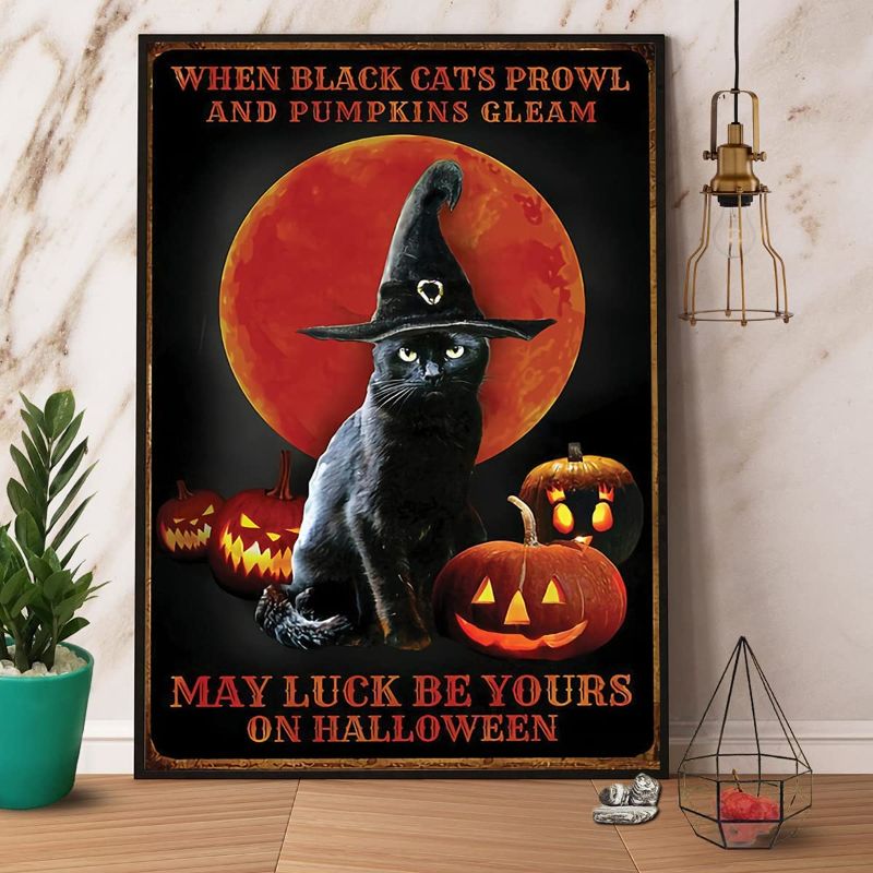 Photo 1 of Black Cat Witch May Luck Be Yours On Halloween Poster
