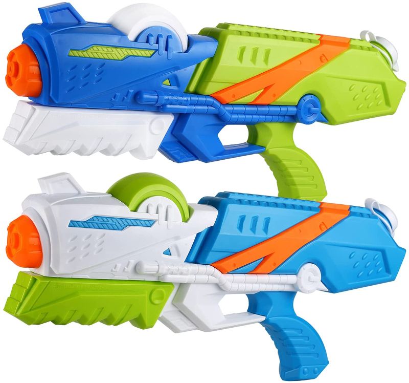 Photo 1 of 2 Pack Large Water Gun(16.5 inch), High Capacity&30-35 Feet Shooting Range Water Shooter for Kid Adult, Soaker Blaster Squirt Toy for Swimming Pool Party Beach Fight Activity for Child boy and Girl
