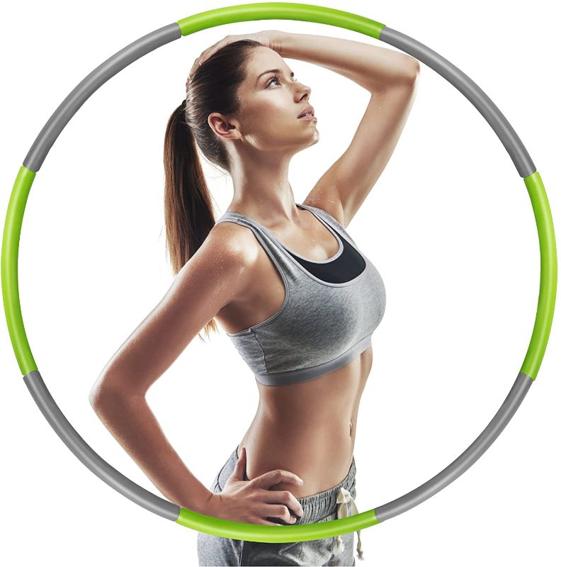 Photo 1 of Foxmog Weighted Exercise Hoop for Adults - 8 Section Detachable Portable Hoops for Waist Fat Burning Weight Loss, Fitness Exercise Hoop with Thick Premium Foam Home Workout for Women Men Kids
