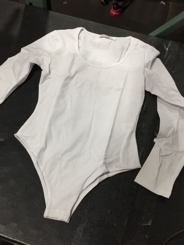 Photo 1 of WOMENS WHITE LONG SLEEVE BODYSUIT (SMALL)