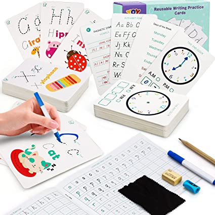 Photo 1 of TOY Life Dry Erase Alphabet Flash Cards with ABC Flash Cards for Alphabet Affirmation Workbook - Toddler Flash Cards Preschool Homeschool 3 4 5 Years Flash Cards Read Write Learning Cards Toddlers
