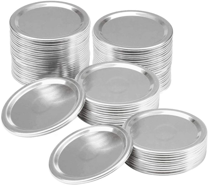 Photo 1 of 100 Count Regular Mouth Canning Lids for Ball, Regular Mouth Mason Jar Lids Split-type Lids Leak Proof and 100% Fit & Airtight
