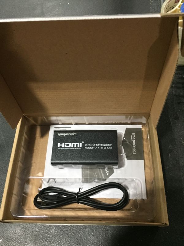 Photo 2 of Amazon Basics 1080P HDMI 1x2 Splitter for Dual Monitors (Only Supports Screen Duplication, not Extension)
