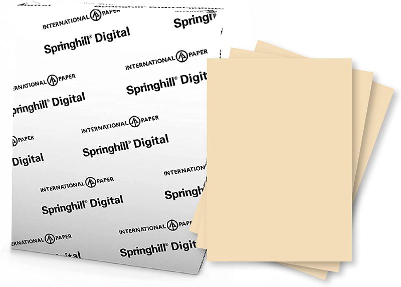 Photo 1 of Springhill 8.5” x 11” Tan Copy Paper, 24lb Bond/60lb Text, 89gsm, 500 Sheets (1 Reams) – Colored Printer Paper with Smooth Finish – Versatile and Flexible Computer Paper – 024043R
