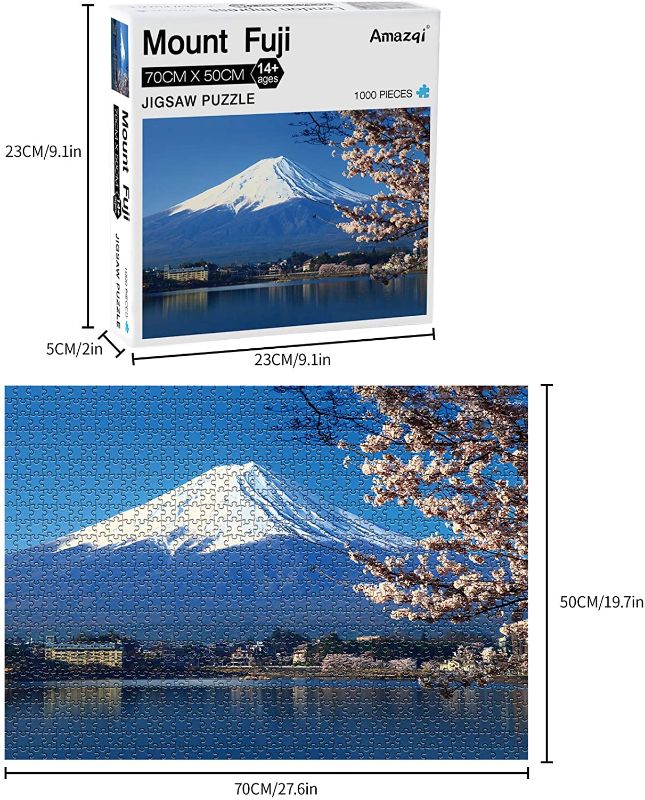 Photo 1 of Jigsaw Puzzles 1000 Pieces for Adults - Mount Fuji Jigsaw Puzzle with Letters on Back - Premium Cardboard Perfect Interlocking Clear Printing?28×20In?
