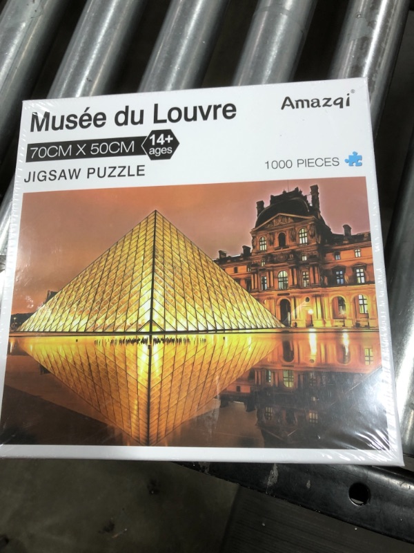 Photo 2 of 1000 Pieces Wooden Jigsaw Puzzle louvre Museum Paris Water City Stock Pictures, Royalty Free Photos Fun and Challenging Board Puzzles for Adult Kids Large DIY Educational Game Toys Gift Home Decor (Not exactly as stock)