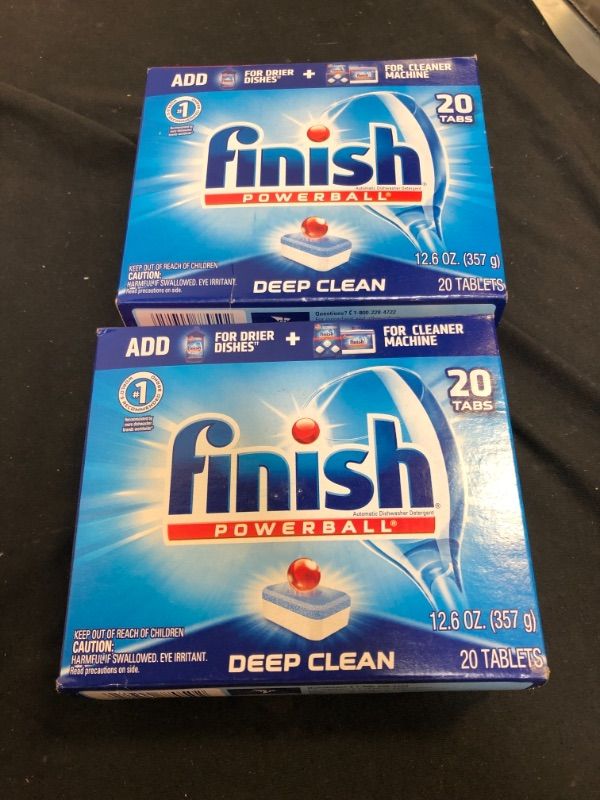 Photo 2 of 2 PACK- Finish All in 1 Powerball Fresh, 20ct, Dishwasher Detergent Tablets
