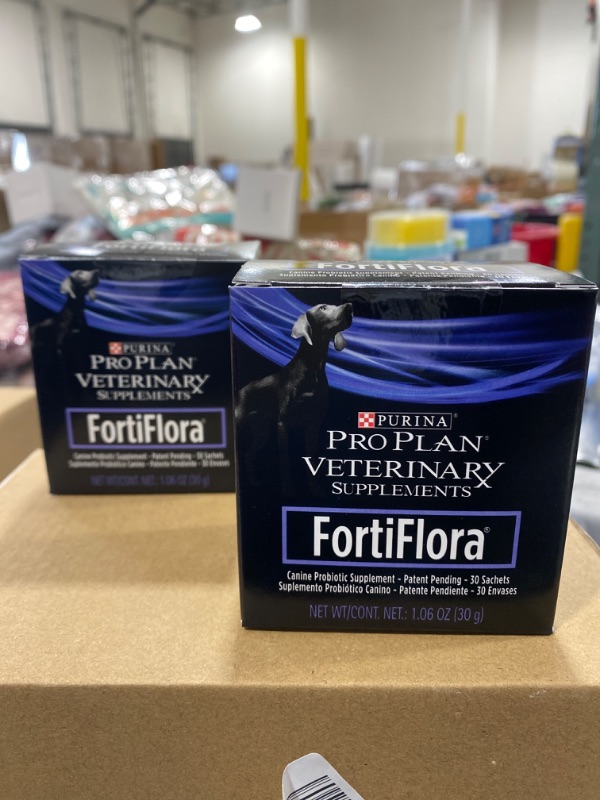 Photo 2 of 2 PACK- Purina FortiFlora Probiotics for Dogs, Pro Plan Veterinary Supplements Powder or Chewable Probiotic Dog Supplement- BEST BY 01/2022
