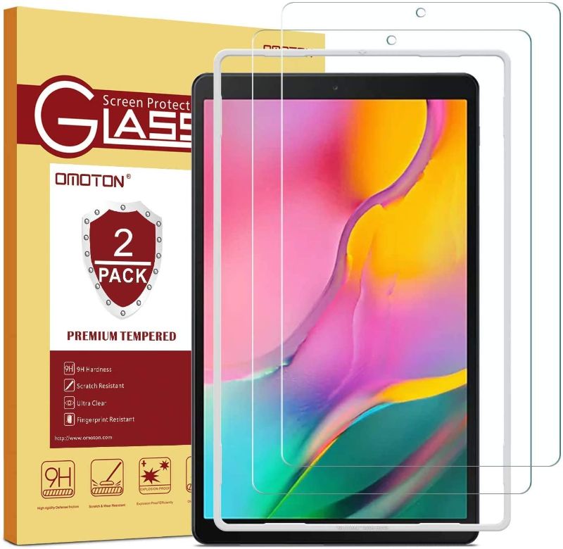 Photo 1 of OMOTON [2 Pack] Screen Protector for Samsung Galaxy Tab A 10.1 2019 T510 and T515, Tempered-Glass/Scratch-Resistant/Bubble Free
