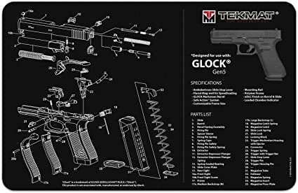 Photo 1 of TekMat 17-Glock-G5 Glock Gen5 Handgun Mat, Black (TEK-17-GLOCK-G5)
