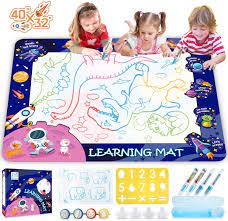 Photo 1 of HISTOYE Aqua Magic Water Doodle Mat for Kids 100x80cm Water Drawing Mat for Toddlers Painting Coloring Mat Pad with Pens Learning Educational Toys for 3 4 5 6 7 8+ Year Old Boys Girls Gifts
