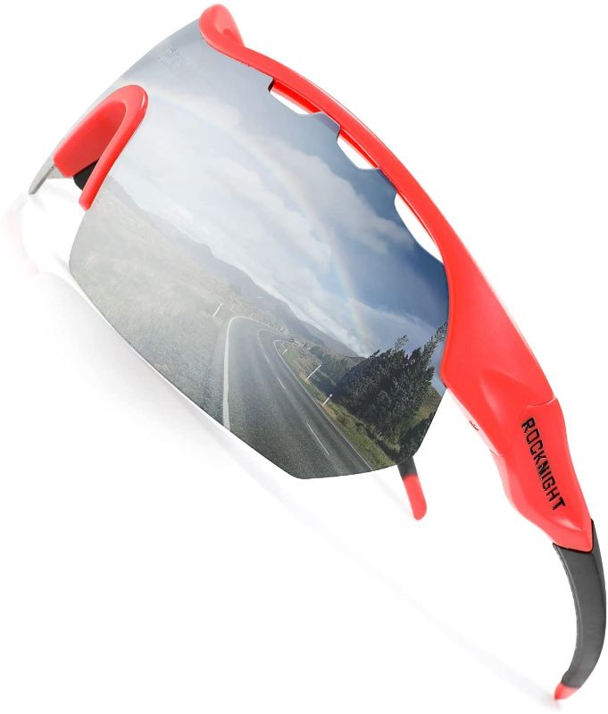 Photo 1 of ROCKNIGHT HD Polarized Sports Sunglasses Cycling Driving Baseball Outdoor Ultralight TR90 Frame Big Lens
