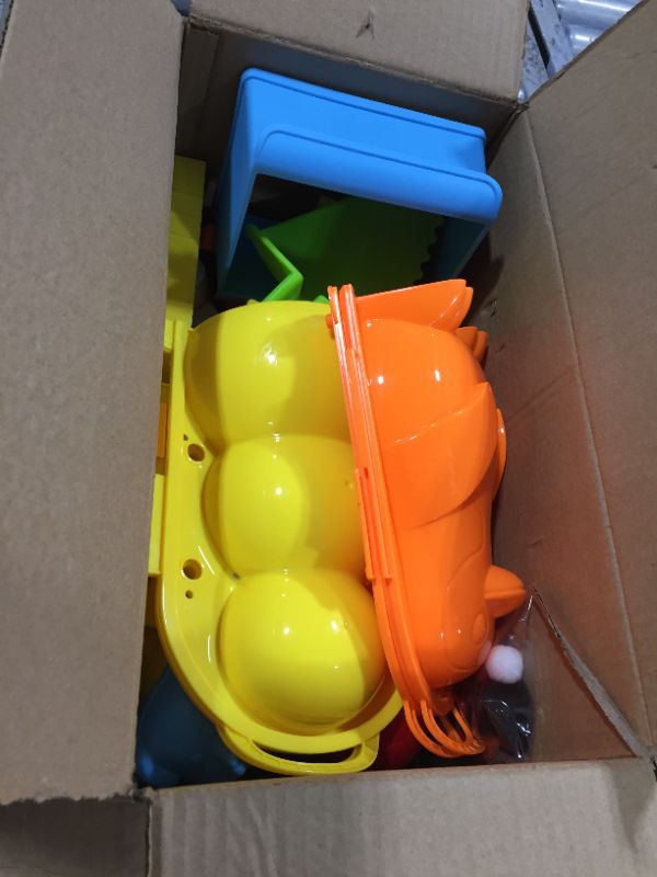 Photo 1 of SupAI 7 Pcs Beach Sand Toys Set with Handle for Sand Ball Shapes Maker, Sandbox Toys Molds, Sand Molds, Fights Duck Molds, Sand Ball Fights Slingshot, Beach Sand Toys for Toddlers Kids Outdoor Play
